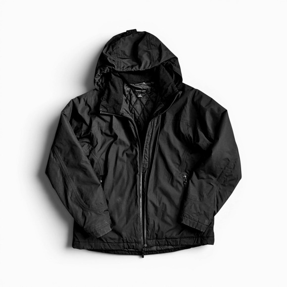 Lands' End Jackets & Blazers - Lands End S Squall Womens Black Insulated Hooded Jacket Quilted Lining Small
